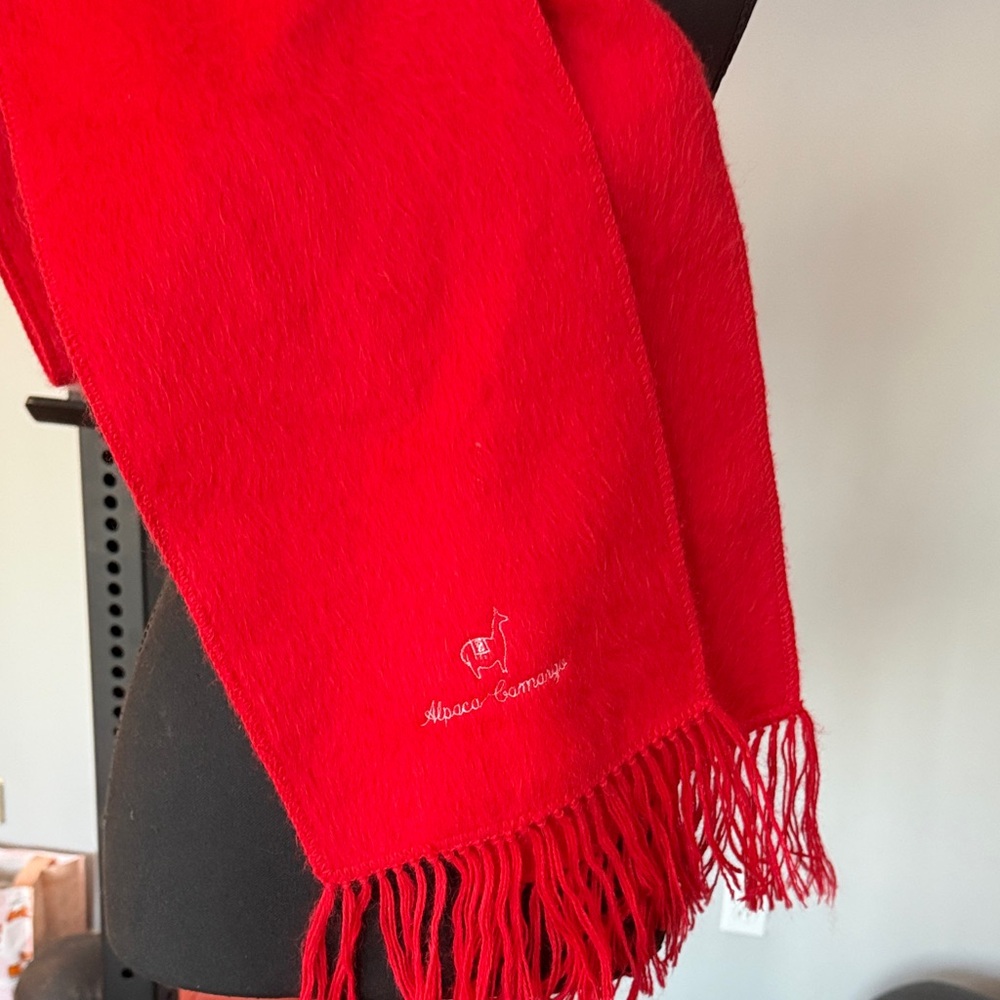 Alpaca Connection Vibrant Red Scarf